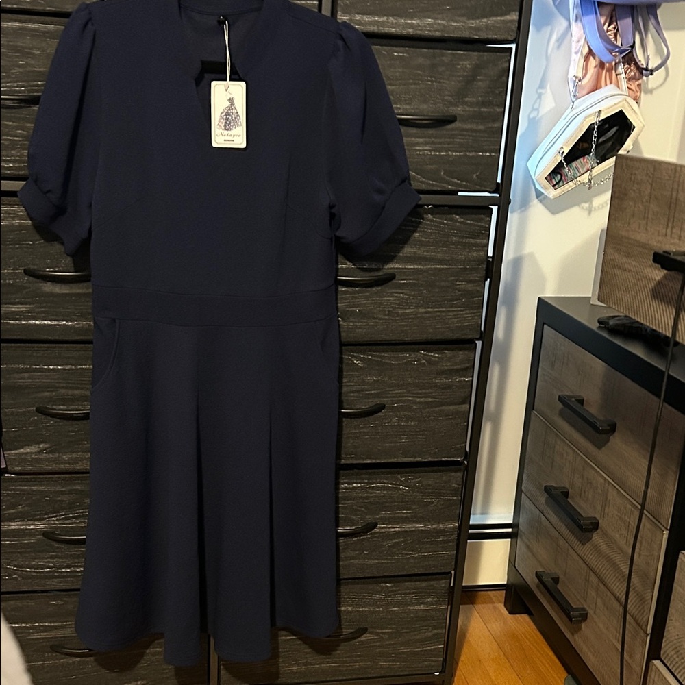 Chic Navy Midi Dress